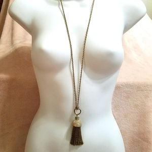 Vintage Goldtone Long Tassel Necklace